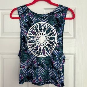 Soul Cycle Tank cut out with floral and leaf design